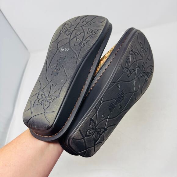 Alegria Vivica Floral Slide Sandals Brown Open Toe Comfort Shoes Clogs Size 41 - Picture 9 of 11